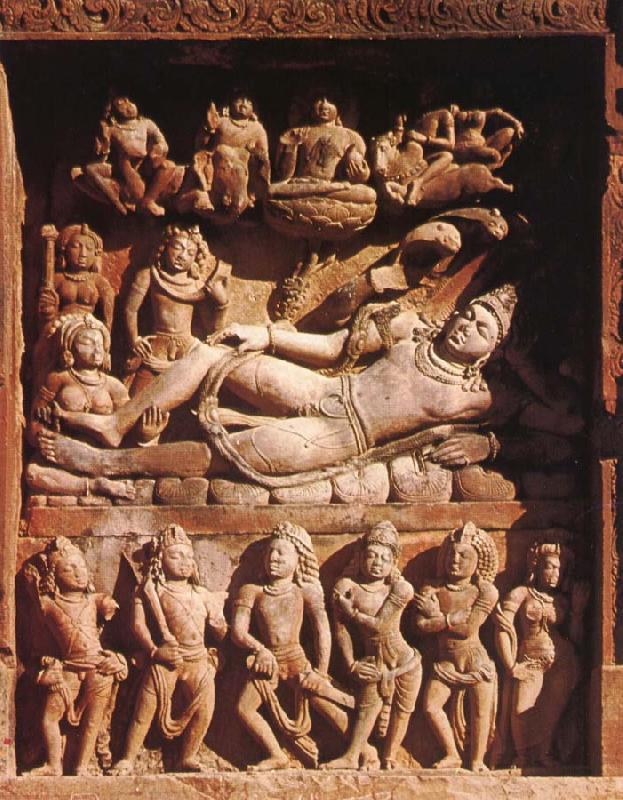 unknow artist Vishnu op Ananta,Vishnu-tempel,Deogarh Sweden oil painting art
